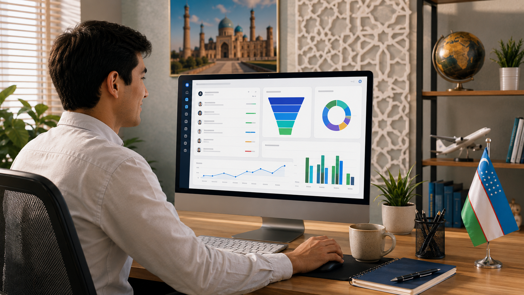 CRM dashboard showing automated enquiry status