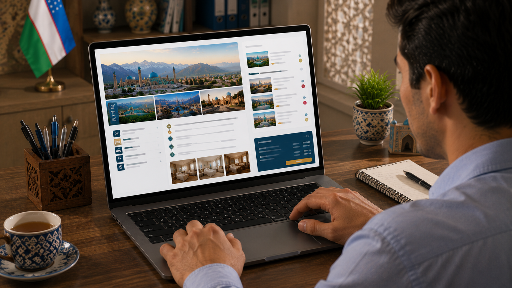 Travel agency quote with itinerary details and visuals